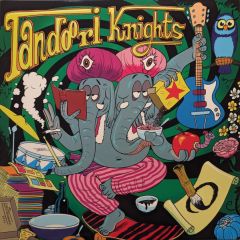 TANDOORI KNIGHTS / MIRANDA & THE BEAT / KING KHAN & BLACK LEATHER ROSE "Split"  LP ( Clear vinyl w/ Purple and Orange Splatter)